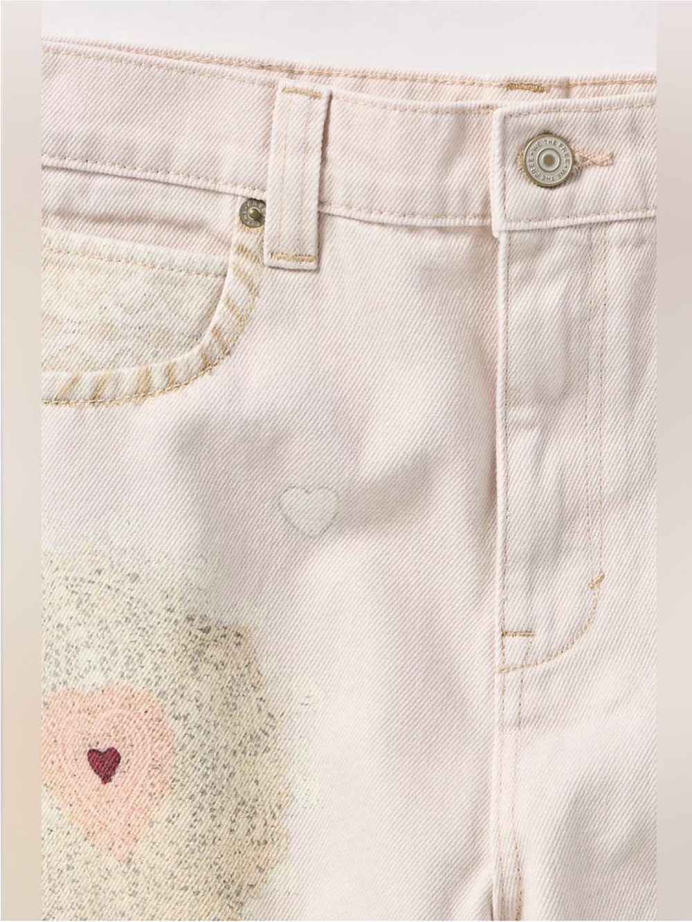 NWT Free People We The Free Tinsley Printed Jeans Illusions Heirloom Ivory - 27 - Picture 6 of 12